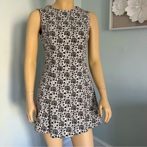 ZARA Trafaluc floral brocade fitted‎ a-line mini sheath dress size small